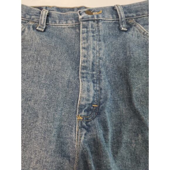 Wrangler Mens Jean Shorts Blue Size 36 100% Cotton Relaxed Fit Button Zip Pocket - Picture 9 of 12